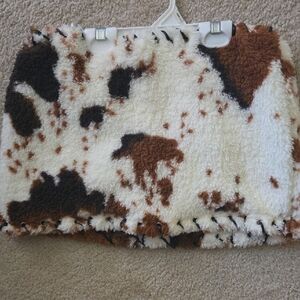 Fashion Nova Sherpa Mini Skirt in Cream and Brown